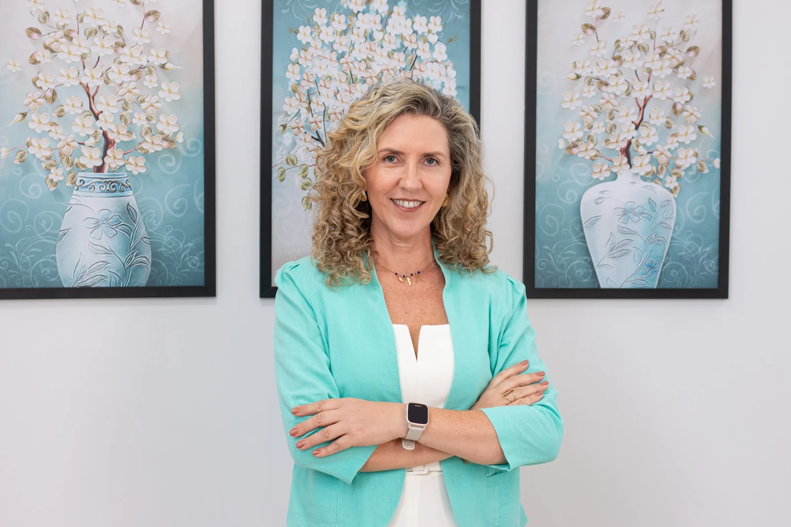 Dra. Ana Cristina Bittencourt no consultório da Bittencourt Odontologia, em Indaiatuba